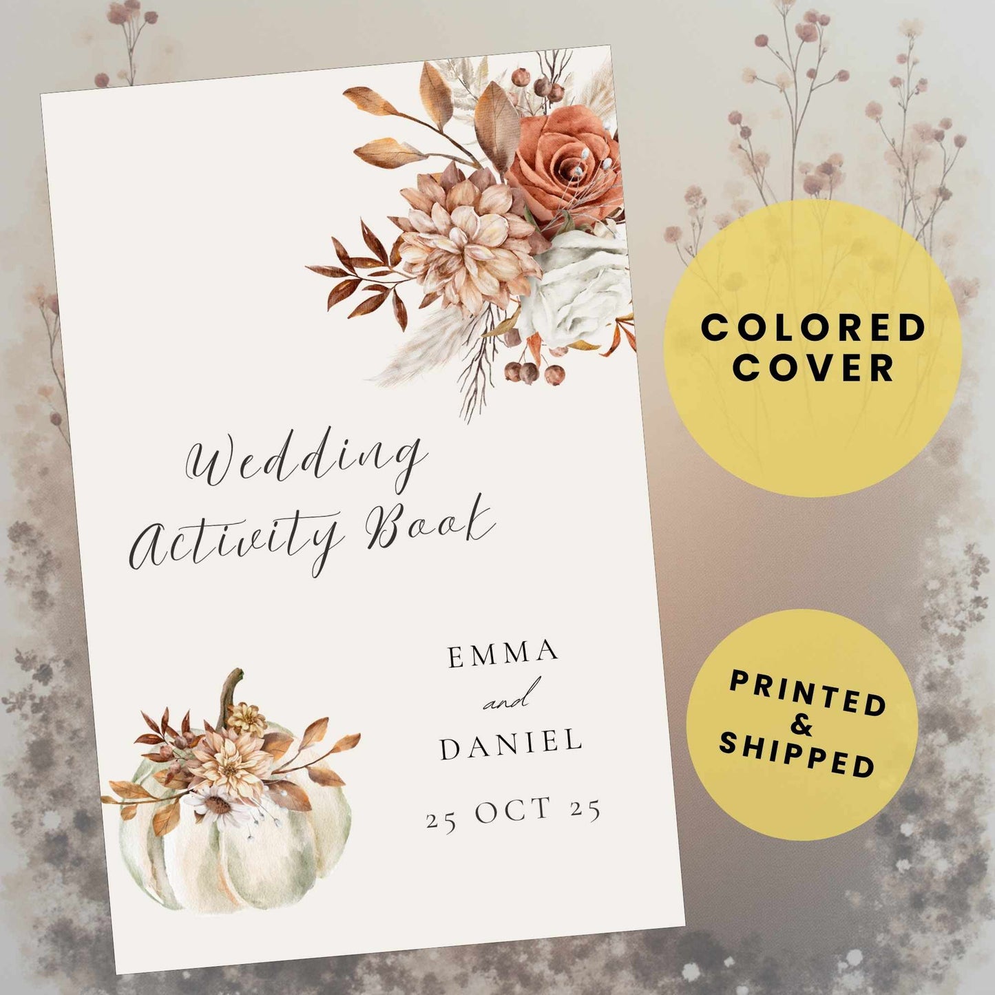 Wedding Activity Book for Kids - Fall Wedding Pumkin Design