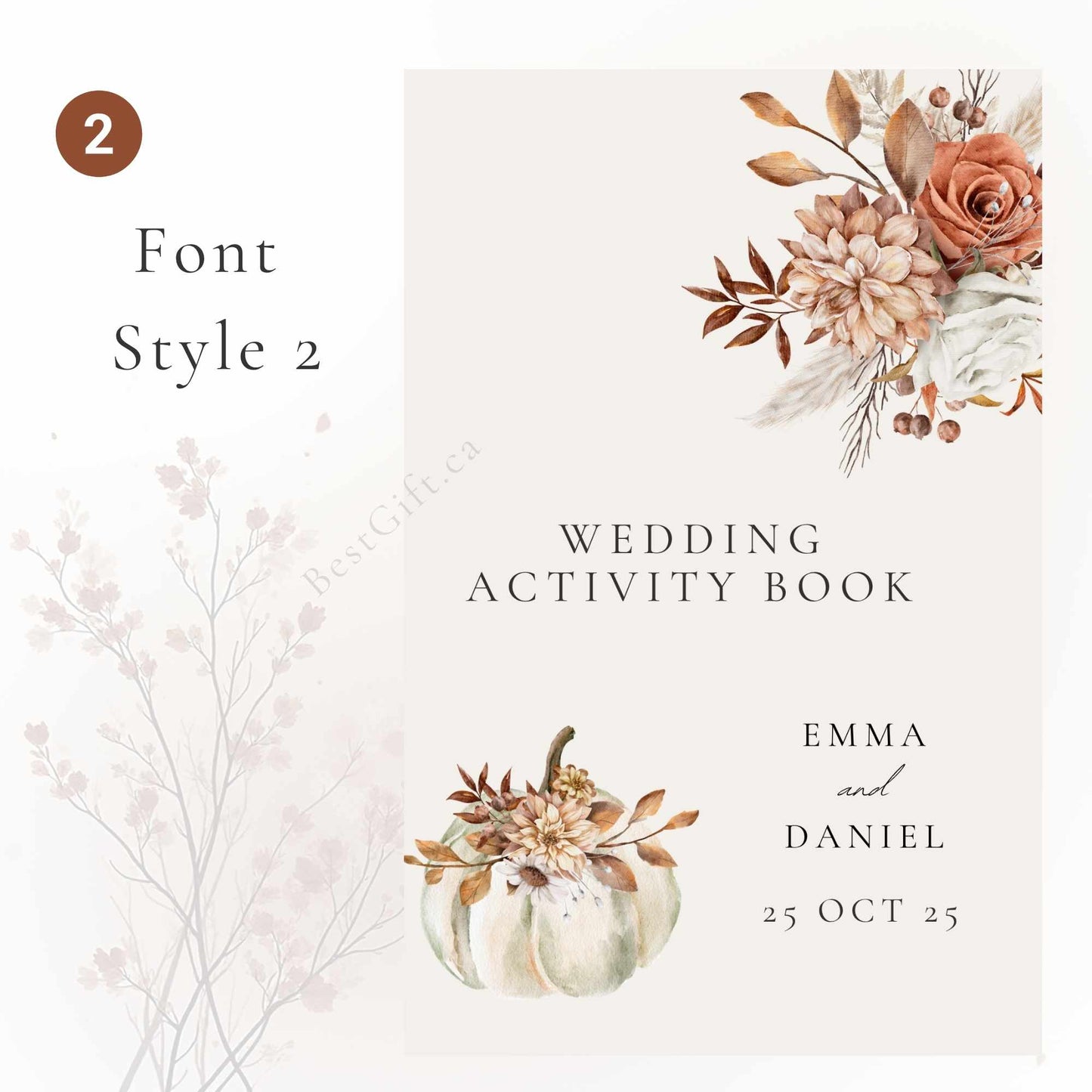 Wedding Activity Book for Kids - Fall Wedding Pumkin Design