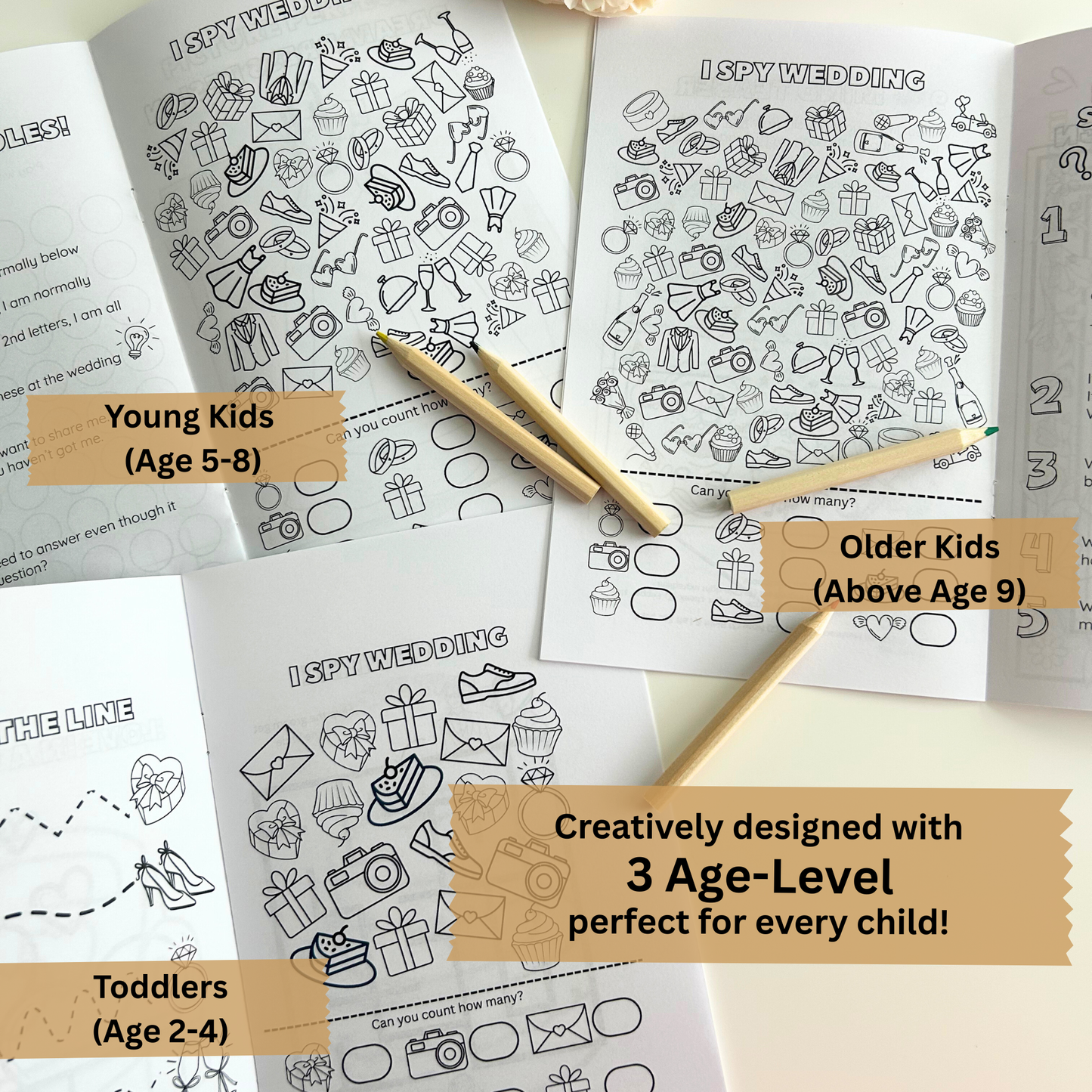 Wedding Activity Kit for Kids - Personalized Pastel Romance Design