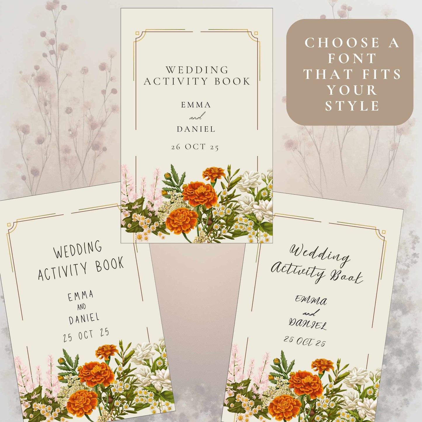 Wedding Activity Book for Kids - Fall Wedding Floral Design