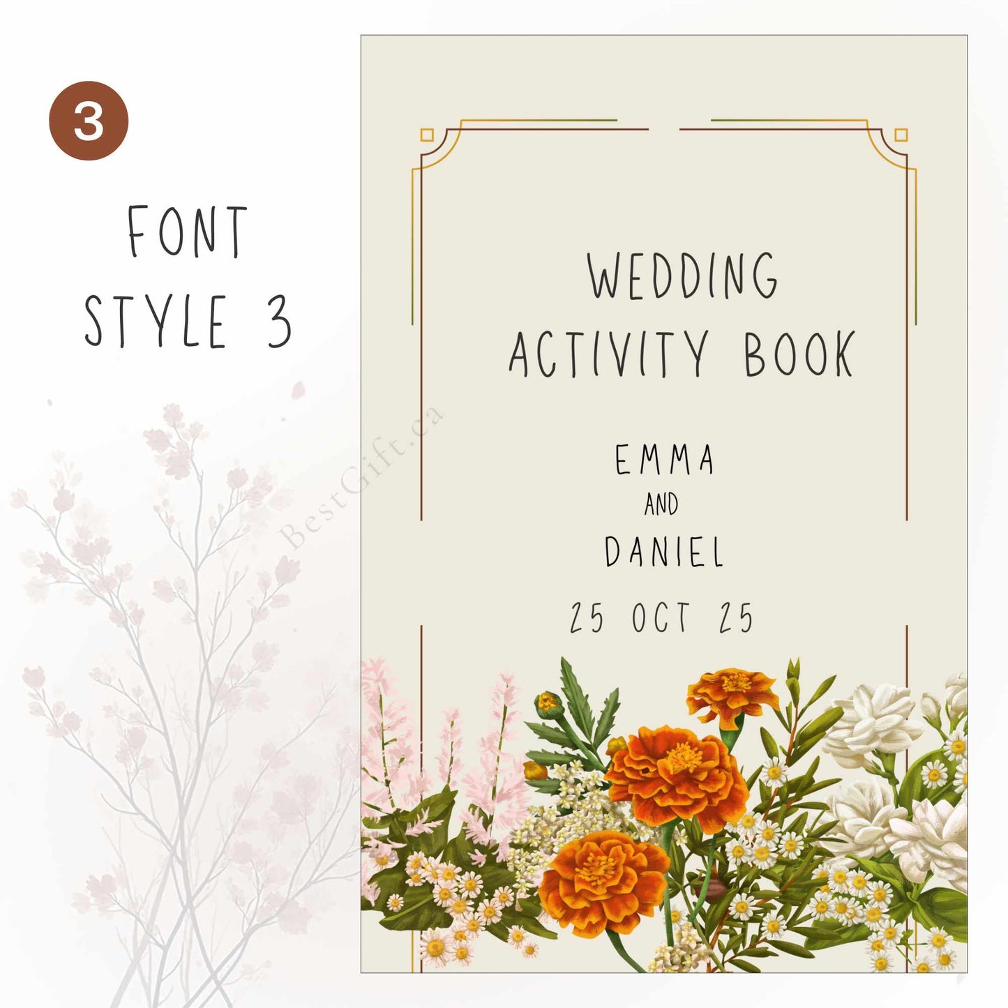 Wedding Activity Book for Kids - Fall Wedding Floral Design