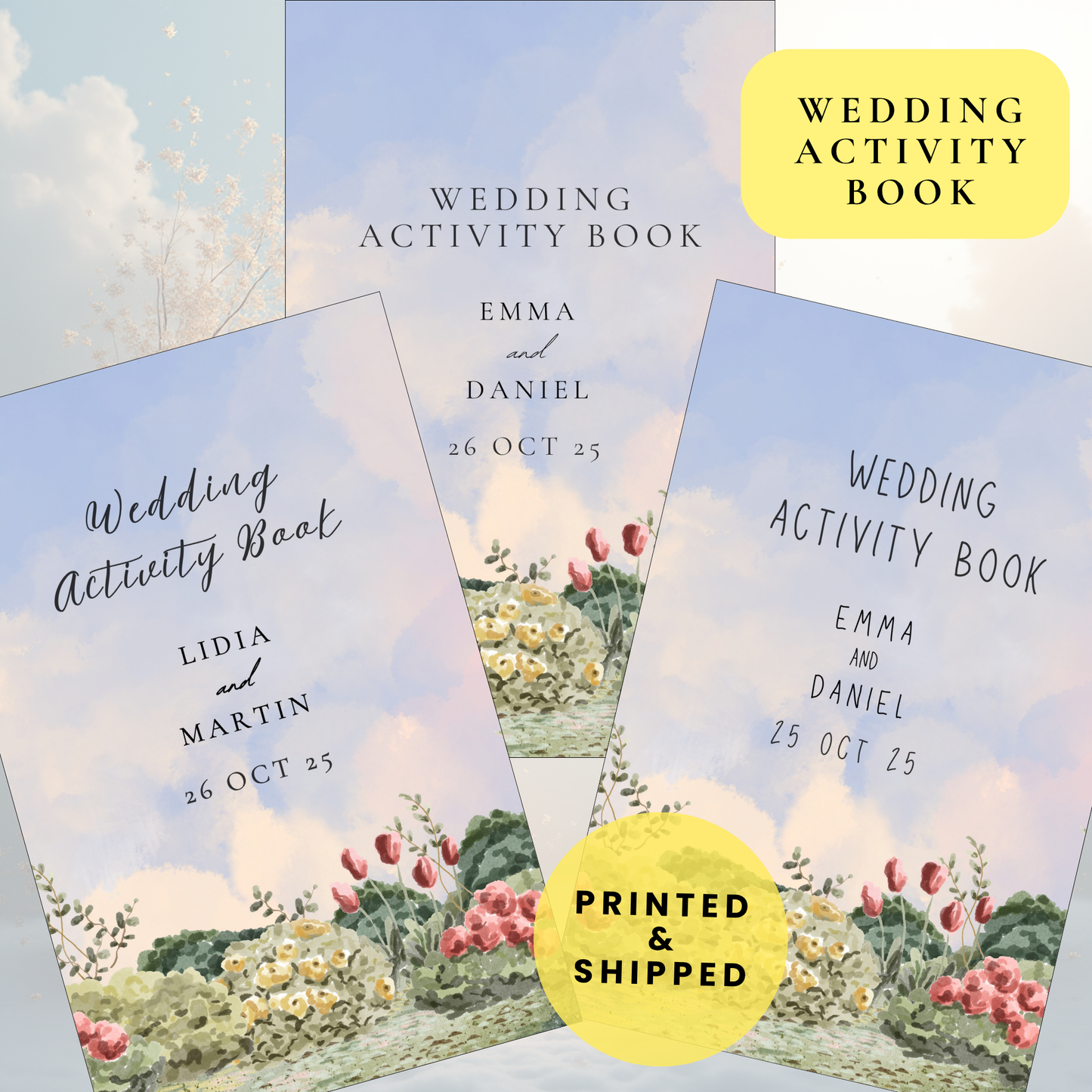 Wedding Activity Kit for Kids - Personalized Pastel Romance Design